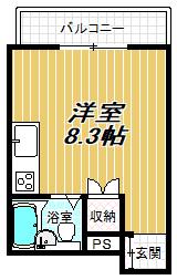 オレンジハウス1(ワンルーム/4階)の間取り写真