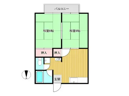 マリイベル(2DK/2階)の間取り写真