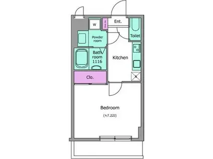 LOCS KIKUNA(1K/4階)の間取り写真