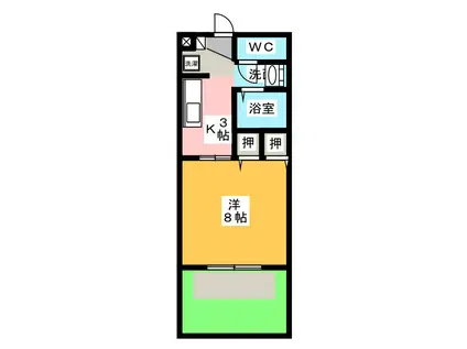 ラ・ロッシュ(1K/1階)の間取り写真