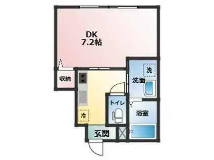 シャンテ四ツ井(1K/1階)の間取り写真