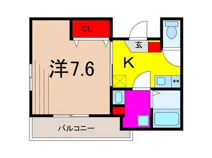 MELDIA亀有III(1K/3階)の間取り写真