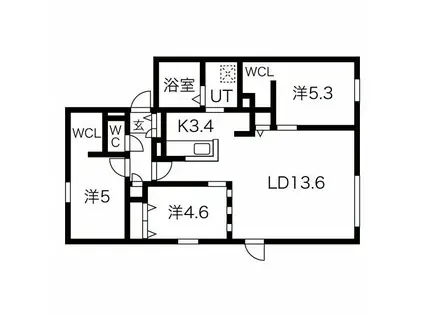 ROSSO SAKAEMACHI ロッソサカエマチ(3LDK/2階)の間取り写真