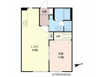 スコラコートR (1LDK/1階)の間取り写真