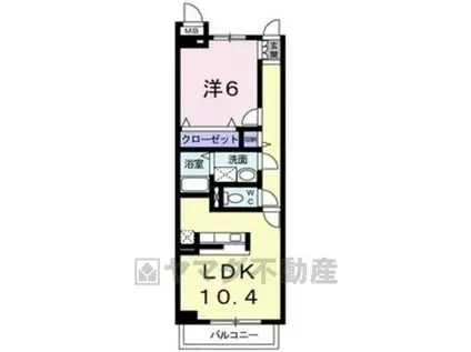 オープン・ベルズ(1LDK/2階)の間取り写真