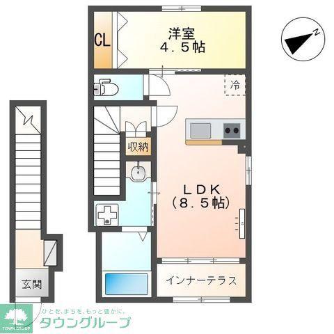 BON LYON (1LDK/2階)の間取り写真