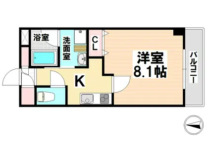 ビリーブ瑞穂ヒルズ(1K/1階)の間取り写真