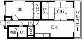 ルレーブ(2DK/3階)の間取り写真