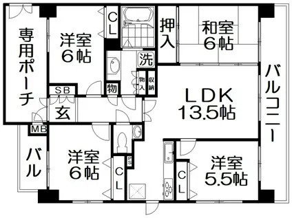 エスリード寝屋川第二(2SLDK/2階)の間取り写真