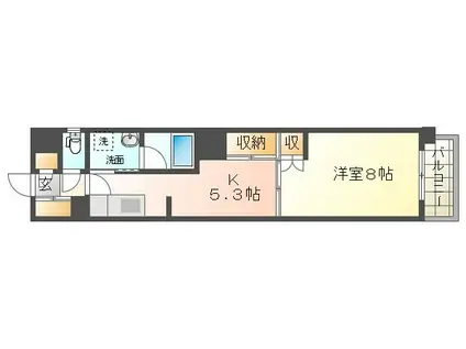 第10寺前ビル(1K/8階)の間取り写真