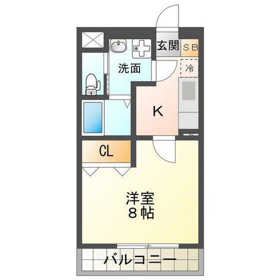 ZERO3(1K/1階)の間取り写真