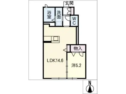 エクラシエ(1LDK/1階)の間取り写真