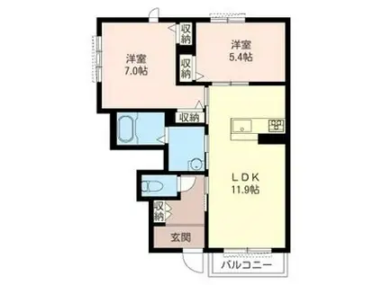 グランシャリオ(2LDK/1階)の間取り写真