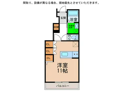 アヴニールシャンス富岡(ワンルーム/1階)の間取り写真