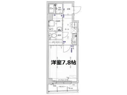 エルヴィエントライド上中里(1K/2階)の間取り写真