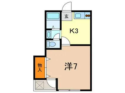 FRIEND NIGAWA ウエスト(1K/1階)の間取り写真