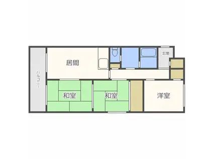 OMレジデンス白石(3DK/4階)の間取り写真