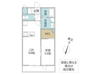 SOLARIS(1LDK/2階)の間取り写真
