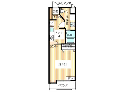 アレス上田中(1K/2階)の間取り写真