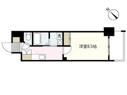 セントポーリア平野町(1K/5階)の間取り写真