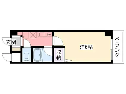 フレースヴィル(1K/3階)の間取り写真