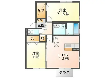 リビングタウン鈴鹿旭が丘 B・C・D・E(2LDK/1階)の間取り写真