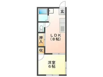 サンパーク松原(1LDK/1階)の間取り写真