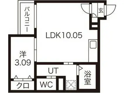 ウォーレンカンセイIIWARREN KANSEI II(1LDK/1階)の間取り写真
