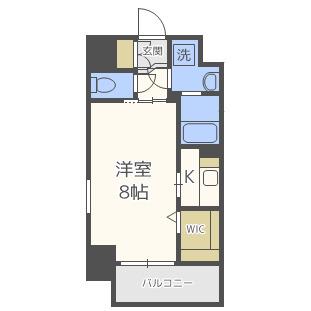 ミラージュパレス南堀江(1K/4階)の間取り写真
