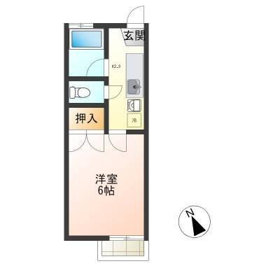 コーポサンシャイン(1K/2階)の間取り写真