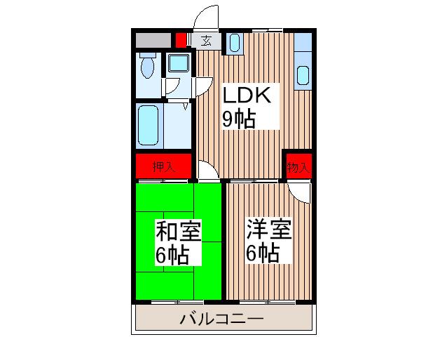 グレーシーハウス2(2LDK/1階)の間取り写真