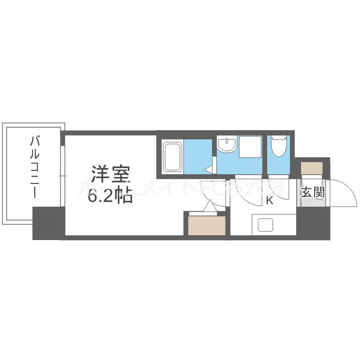 エスリード大阪城イースト(1K/8階)の間取り写真
