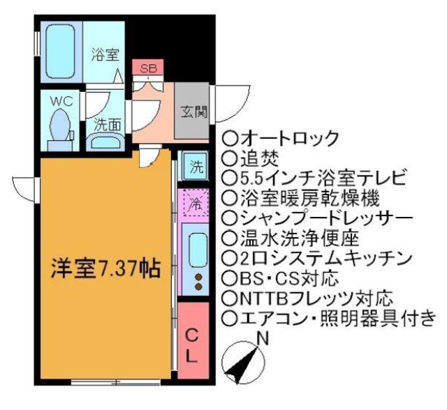 フォルス17(ワンルーム/3階)の間取り写真