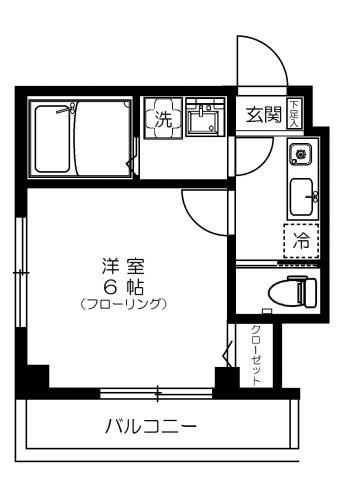 アルルフラン森下(1K/4階)の間取り写真