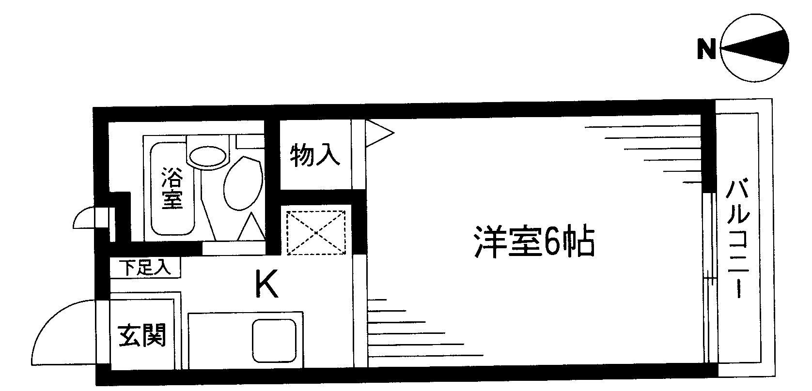 サンリバー1130(1K/1階)の間取り写真