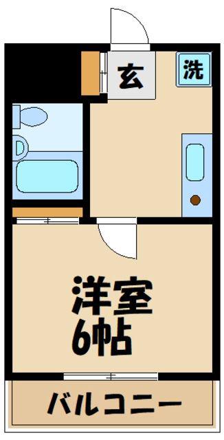JLBグランエクリュ調布(1K/2階)の間取り写真