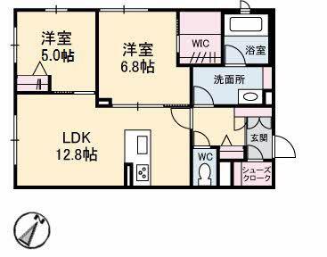 ラクスム(2LDK/1階)の間取り写真