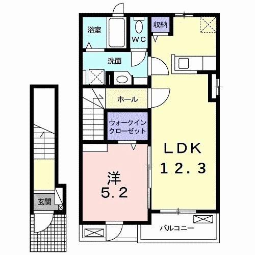LIEN J.M.Y.T(1LDK/2階)の間取り写真