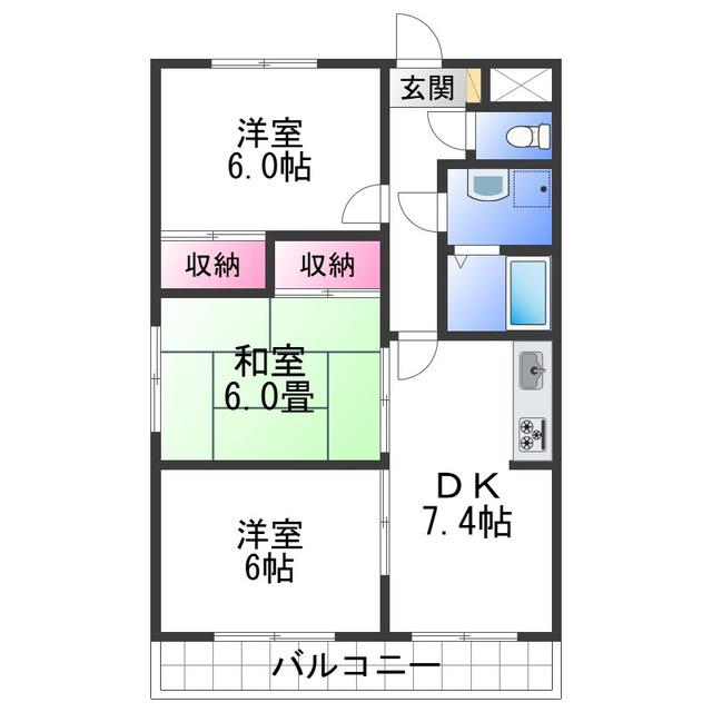 IVY-SQUARE(3DK/1階)の間取り写真