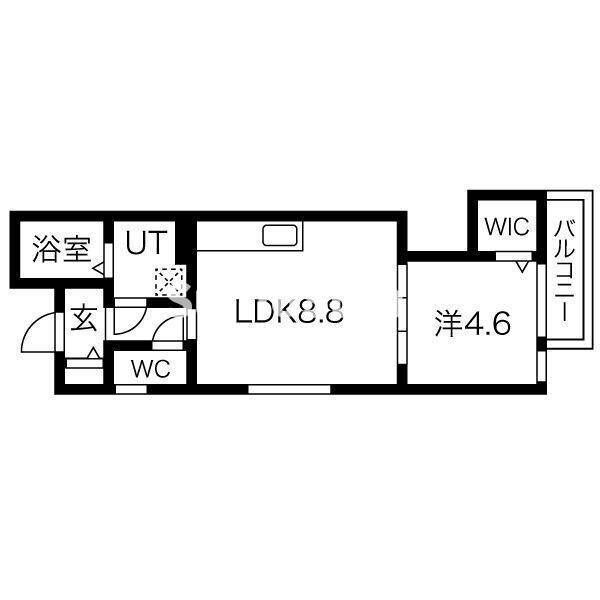 HATCH尼崎(1LDK/1階)の間取り写真