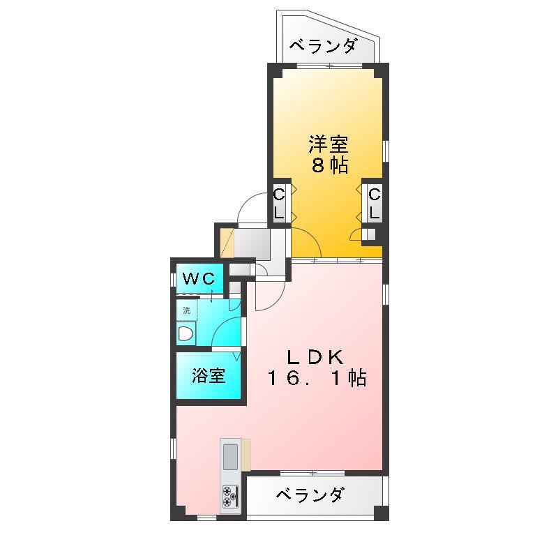 STORK POND上井草(1LDK/2階)の間取り写真