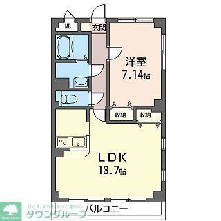 アンプルールフェール立川(1LDK/3階)の間取り写真