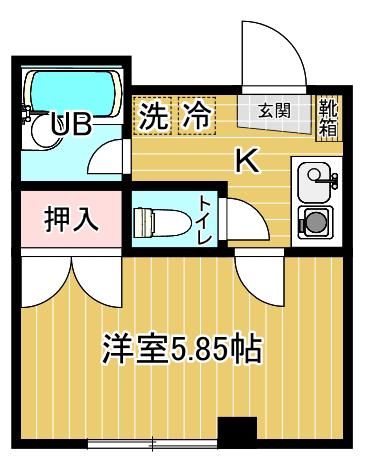 エトワール関谷(1K/2階)の間取り写真