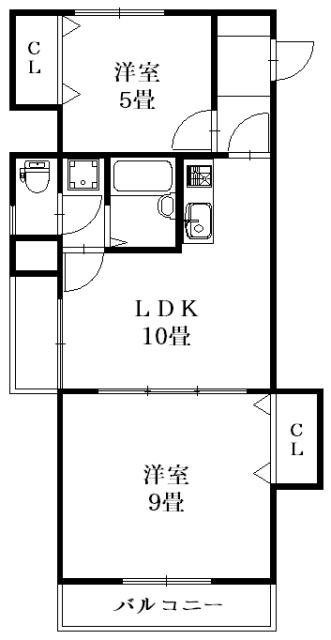 ラフォーレIII(2LDK/4階)の間取り写真