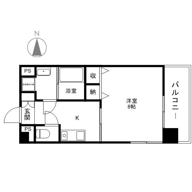 アーバンタワー長野(1K/2階)の間取り写真