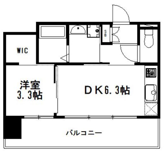 プレサンス THE KYOTO 東福寺 ウエスト(1DK/4階)の間取り写真
