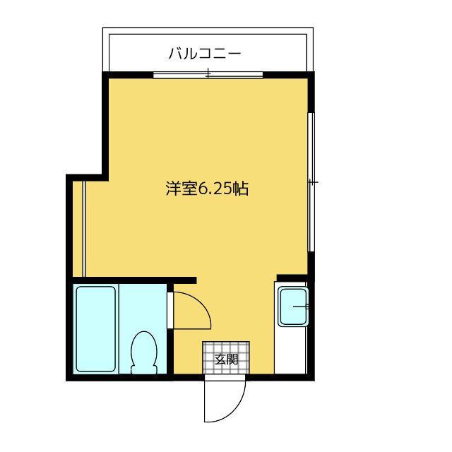 有馬ハイム(ワンルーム/2階)の間取り写真