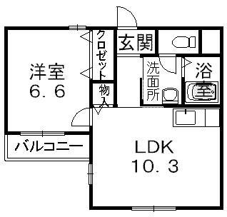 メゾン・ド・メグ(1LDK/3階)の間取り写真