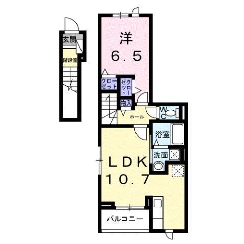 アグリヒルズ T(1LDK/2階)の間取り写真
