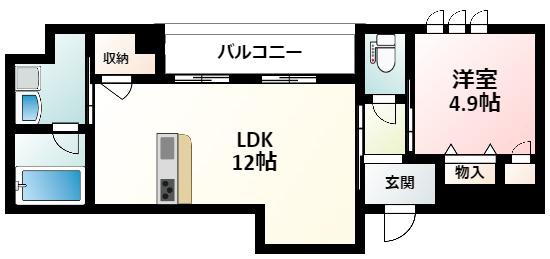 メゾンオリーブII (1LDK/1階)の間取り写真